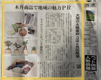 中日新聞掲載。「木升商品で地域の魅力PR」